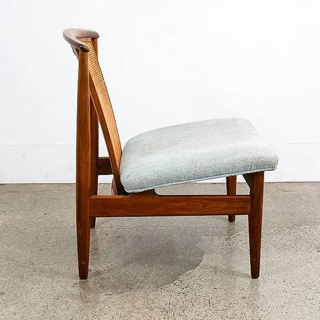 Mid-Century Modern Mid Century Danish Modern Lounge Chair Folke Ohlsson Dux Sweden Cane Back Walnut For Sale - Image 3 of 11