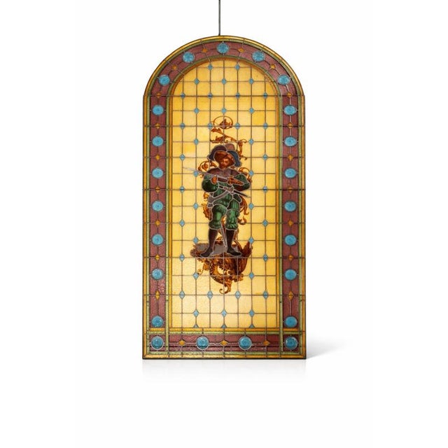 Louis XVIII Renaissance Stained Glass, 19th Century For Sale - Image 6 of 6