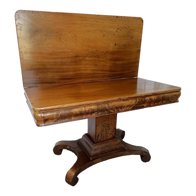 Antique Empire Era Mahogany Swivel Flip Top Game Table Chairish