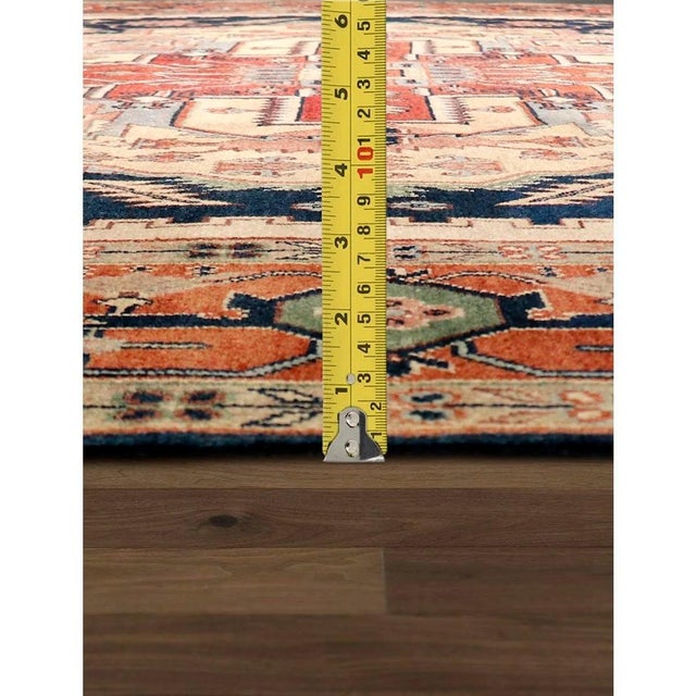 Pasargad Home Serapi Navy Wool Area Rug- 6' 1'' X 9' 0'' For Sale In New York - Image 6 of 7