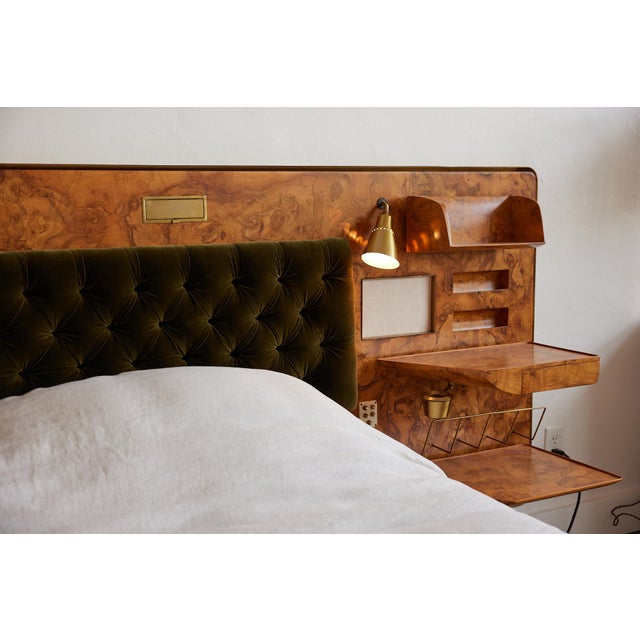 Gio Ponti Gio Ponti Headboard and Bedframe With Attached Nightstands For Sale - Image 4 of 12
