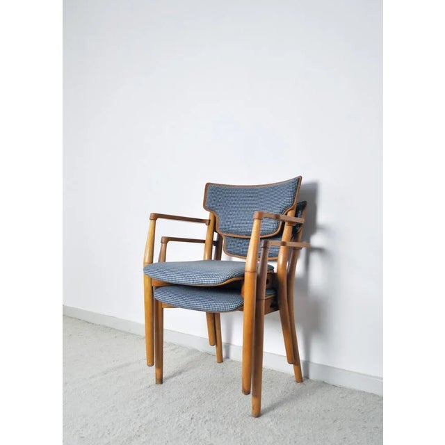 Blue Set of Portex Armchairs by Peter Hvidt & Orla Mølgaard-Nielsen for Fritz Hansen For Sale - Image 8 of 11