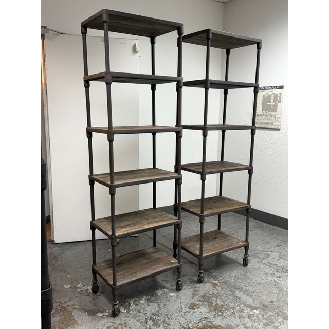 Industrial Luay Al-Rawi for Restoration Hardware Dutch Industrial Narrow Single Shelving, Pair For Sale - Image 3 of 12