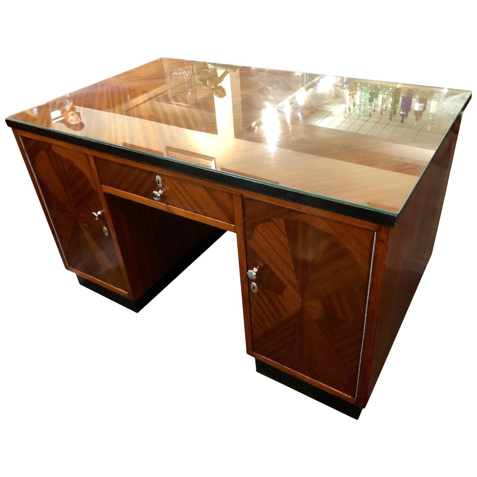 Art Deco Desk Classic Flamed Mahogany Chairish
