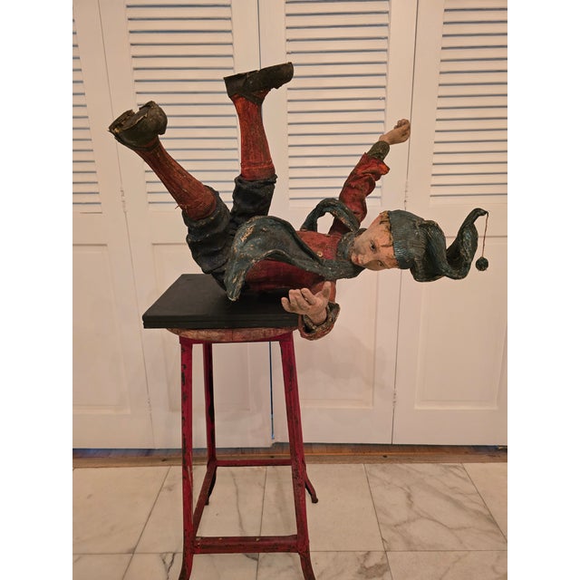 1940s Vintage Mid Century Folk Art Sculpture of Falling Figure For Sale - Image 5 of 15