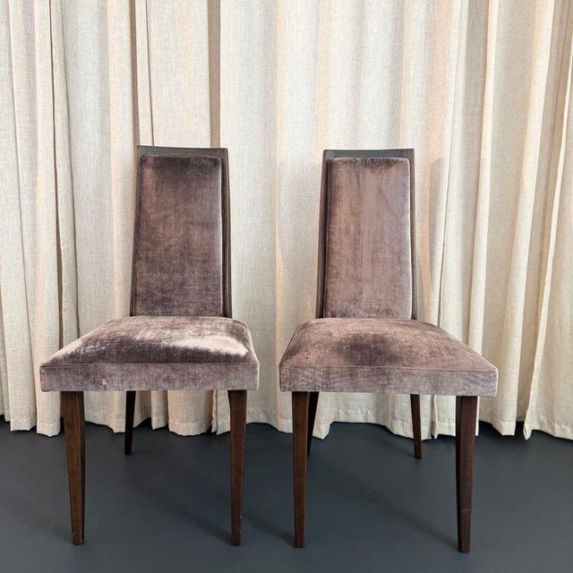 Pair of Mid-Century Modern Highback Dining Chairs by Harvey Probber For Sale In New York - Image 6 of 9