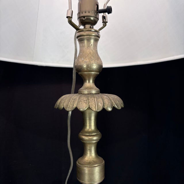 Renaissance Antique French Gilt Metal Church Altar Candlestick Table Lamps - Pair For Sale - Image 3 of 8