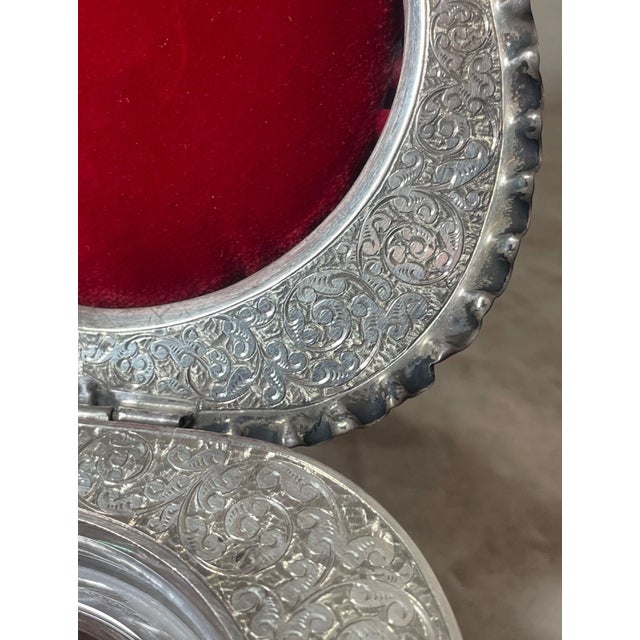 Antique Horton Allday Ornate Sterling Silver Heart Jewelry Ring Pin Cushion Box For Sale - Image 9 of 18