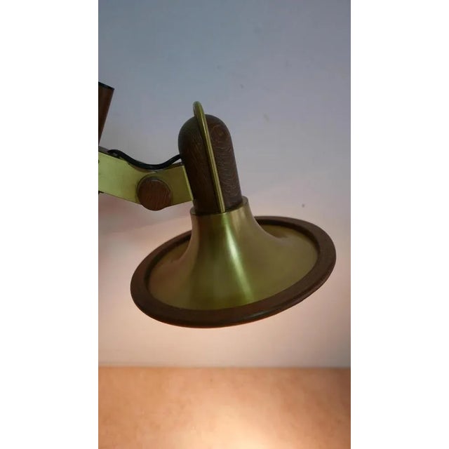 Wood Model 84 Table Lamp in Brass and Oak by Temde, 1970s For Sale - Image 7 of 13