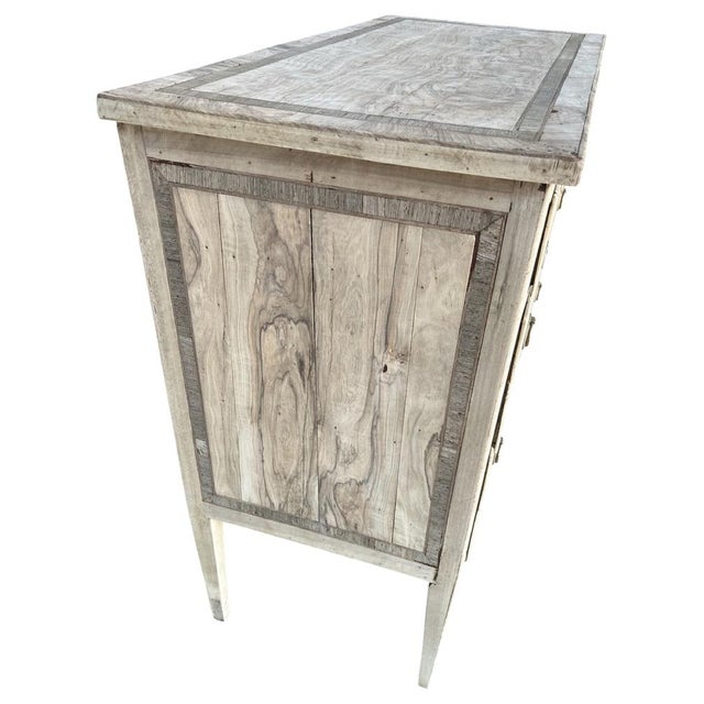 Antique Italian Neoclassical Commode in Bleached Walnut For Sale - Image 4 of 18