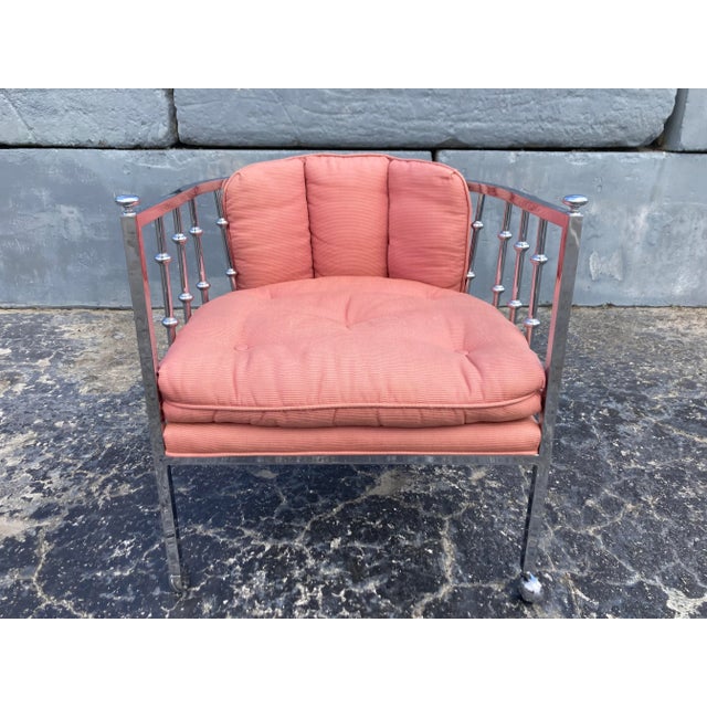 Mid Century Modern Chrome Barrel Lounge Chair, 1970s For Sale - Image 11 of 12