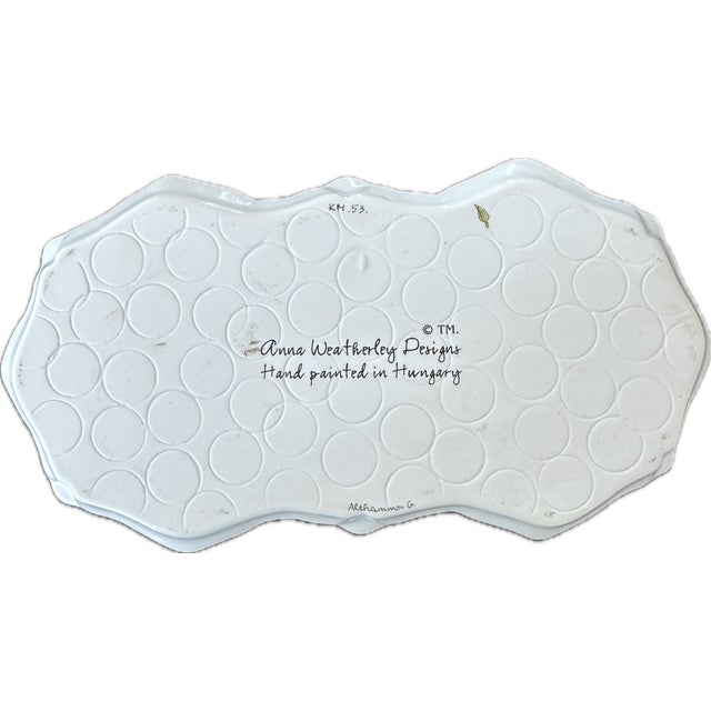 White Anna Weatherely Butterfly Spring in Budapest Handpainted Porcelian Series Cream & Sugar With Serving Trey For Sale - Image 8 of 10