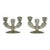 Vintage Art Deco Glass Double Taper Candlesticks, a Pair For Sale