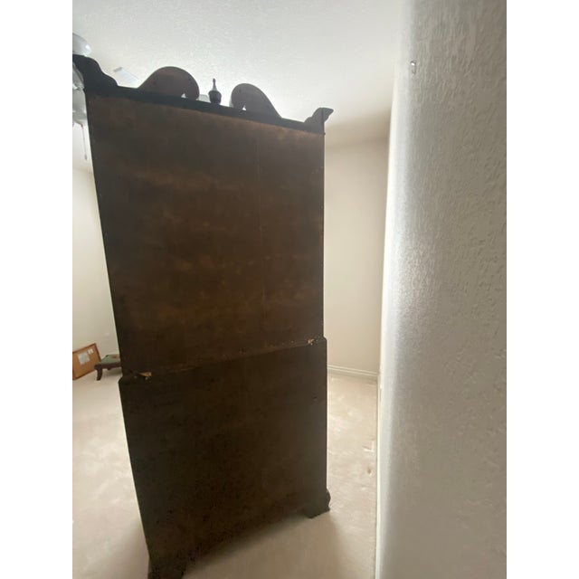 Late 20th Century Exquisite Ethan Allen Georgian Court Cherry Drop Front Secretary Desk With Curio/Bookcase Top For Sale - Image 11 of 12