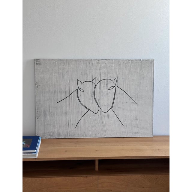 2020s “Sisters” Organic Mineral on Linen Canvas by Susan Yin For Sale - Image 5 of 5
