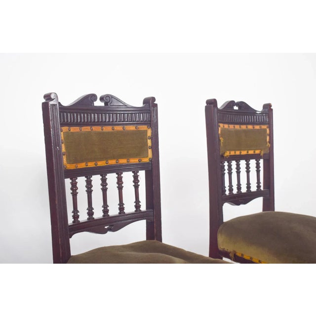Wood Set of English Ladies Chairs, 1920s For Sale - Image 7 of 9