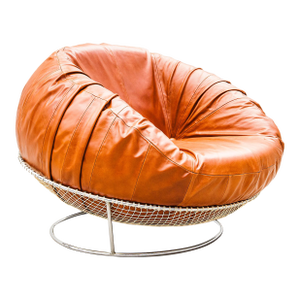 Percival Lafer Mp-87 Lounge Chair in Cognac Leather, 1970s Brazilian Mid Century Modern