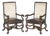 Antique Victorian Carolean Mahogany and Leather Throne Armchairs, 1880, Set of 2 For Sale