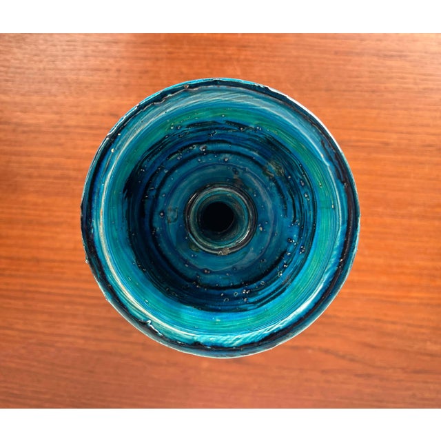 Bitossi Mid-Century Modern Rimini Blue Pottery Candleholder by Aldo Londi for Bitossi, Italy, 1960s For Sale - Image 4 of 18