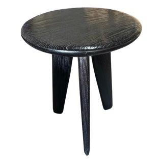 Andrianna Shamaris Mid Century Couture Espresso Stained Side Table For Sale