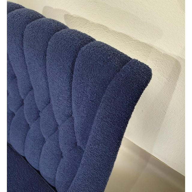 Vintage Lounge Chair in Blue Wool and Boucle, 1970s For Sale - Image 9 of 16