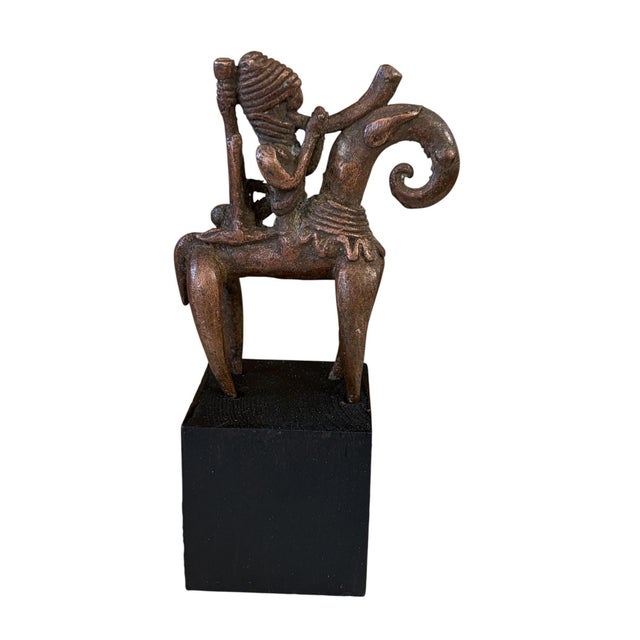 African Superb African Dogon Bronze Horseman Cast Handmade Mali 5.75"h For Sale - Image 3 of 6