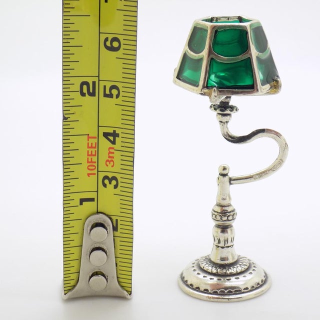 Vintage Italian Handmade Genuine Silver Liberty Table Lamp, 1970s For Sale - Image 9 of 10