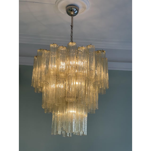 Goldenrod Honey Murano Glass Tronch Chandelier For Sale - Image 8 of 10