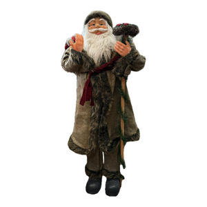 Northlight 48-Inch Standing Santa Christmas Figure With Bird Nest & Sack of Presents