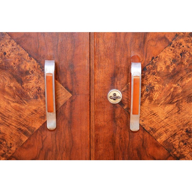 Gold Art Deco Commode in Walnut and Glass, Czech, 1920s For Sale - Image 8 of 18