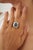 Metal 3.63ct Emerald-Cut Blue Sapphire Diamond Victorian Ring in 18k White Gold Size 8 For Sale - Image 7 of 18