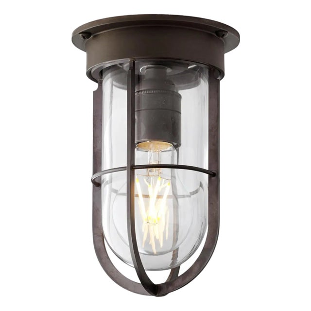 Tekna Docklight Ceiling Light With Dark Bronze Finish and Clear Glass For Sale