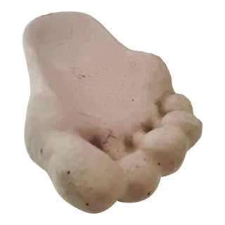Vintage Ceramic Foot Sculpture, Signed For Sale