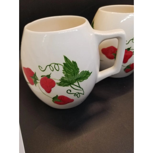 Absolutely Fresh! Vintage Hobbiest Handpainted Strawberry Mugs, a set