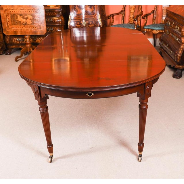 Antique Victorian Extending Dining Table and Swagback Chairs, 1880s, Set of 9 For Sale - Image 4 of 15
