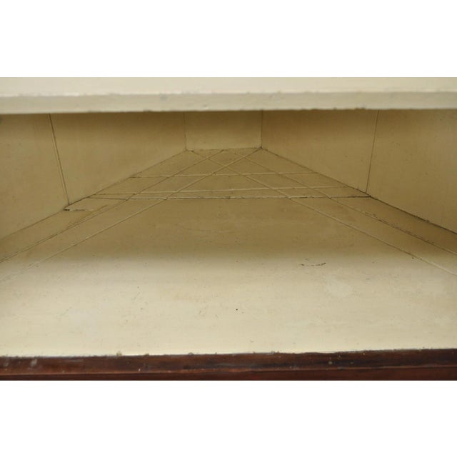 Antique Colonial Primitive Cherry Wood Glass Front Corner China Cabinet Cupboard For Sale - Image 15 of 18