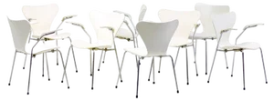 3207 and 3107 Chairs by Arne Jacobsen for Fritz Hansen, Denmark, 1973, Set of 8