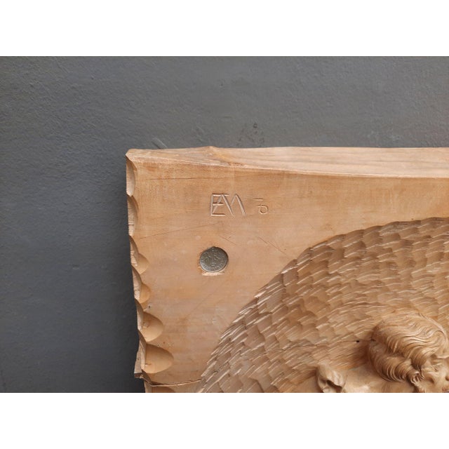 Wood Handcrafted Signed Wall Sculpture by Emrich Mussner, 1976 For Sale - Image 7 of 18