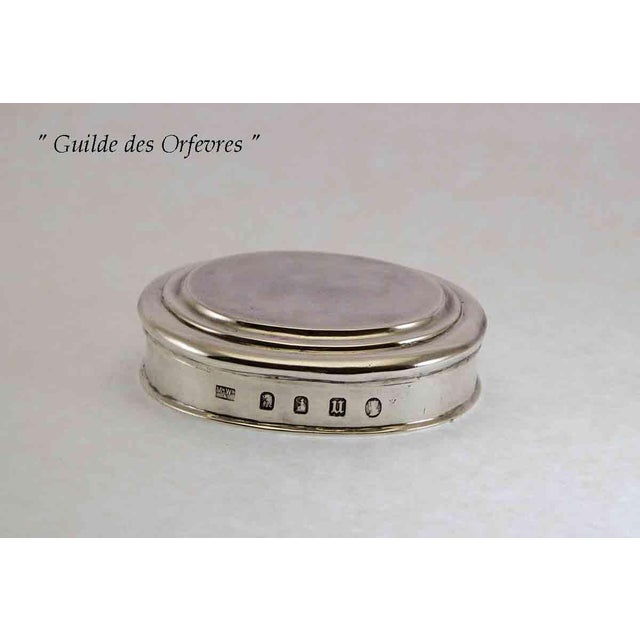 Silver Vintage Sterling Silver Oval Snuff Box, Britania Standard. For Sale - Image 8 of 8