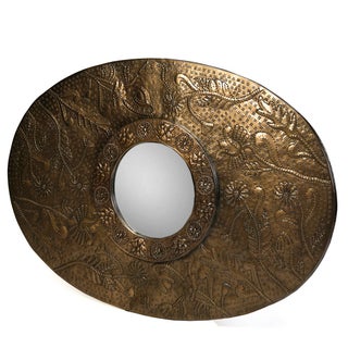 Traditional Tin Oval Mirror For Sale