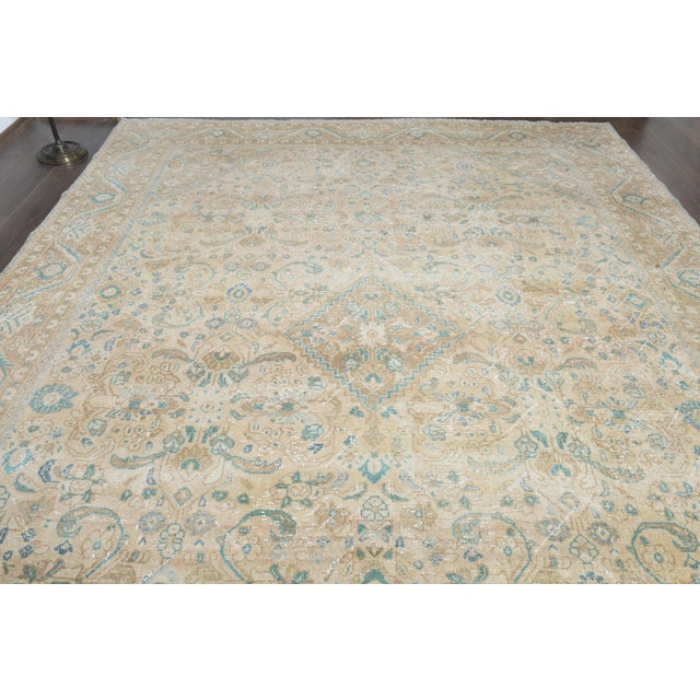 1970s Vintage Persian Handmade Wool Cotton Orange Area Rug For Sale - Image 9 of 11