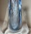 Up for sale is a wonderful antique handmade Czech Bohemian engraved art glass vase. It's blown out of a vibrant blue...