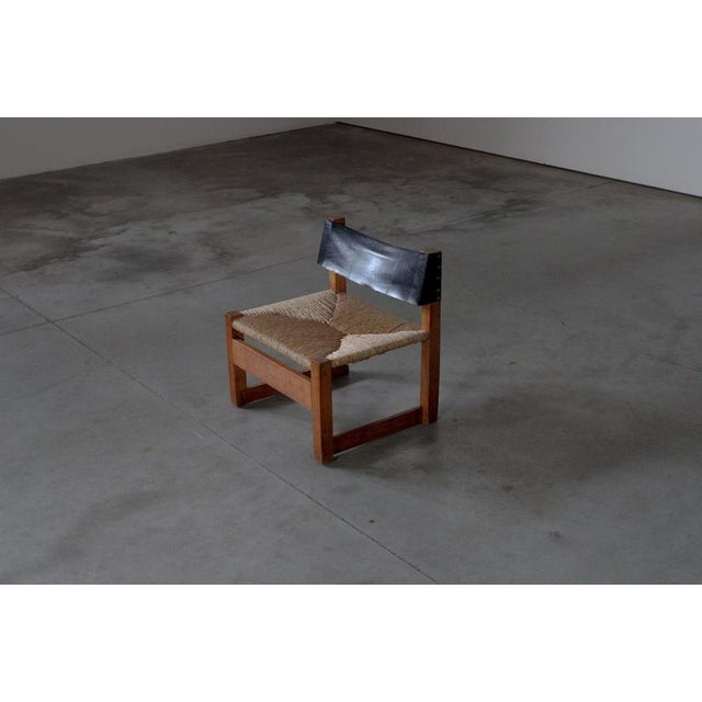 Vintage Dutch Low Chair with Rush Seating, 1960s For Sale - Image 10 of 14
