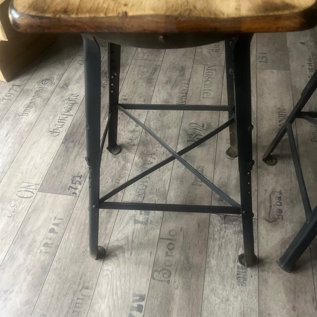 1930s Industrial Drafting Chair Brooklyn Steel Company For Sale - Image 4 of 9