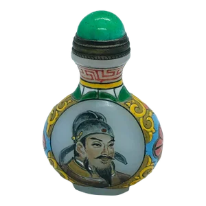 Late 20th Century Painted Enamel Opaline Snuff Bottle With Gu Yue Xuan Mark