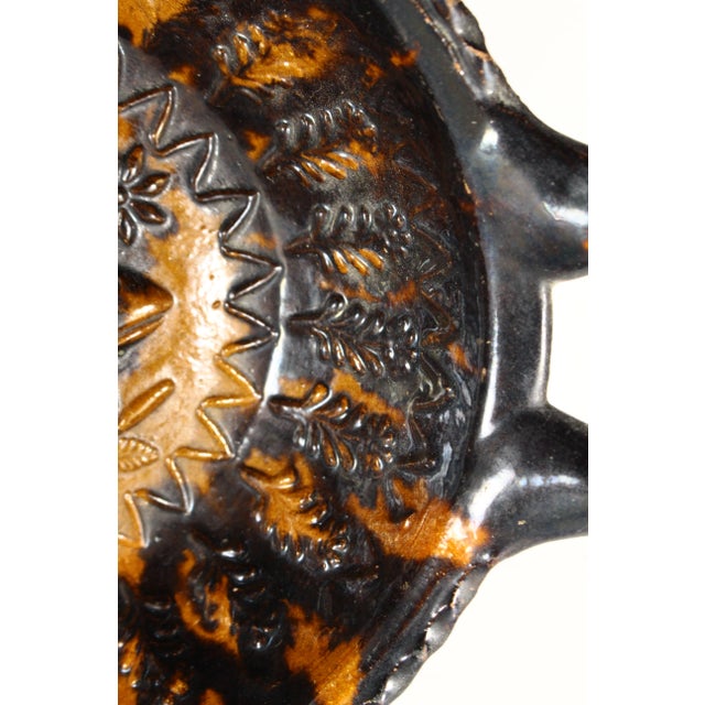 Circa 1900 Barrio De La Luz Puebla Pottery Dish Tortoiseshell Glaze Barro Vidriado With Fish For Sale - Image 13 of 18