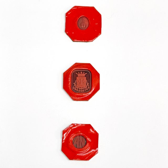 Collection of Framed 19th Century French Red Wax Seals For Sale - Image 15 of 18