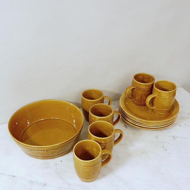 Sauerkraut Tableware from Gien, France, Set of 13 For Sale - Image 5 of 16