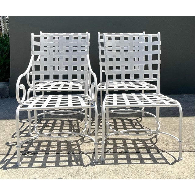 Late 20th Century Vintage Brown Jordan Cast Aluminum “Florentine” Dining Chairs - Set of 4 For Sale - Image 5 of 12
