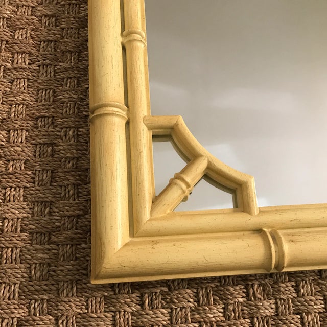 Gorgeous Faux Bamboo mirror. Very large, 52" high, 31" wide. Leave as is in the original vintage paint finish or paint in...